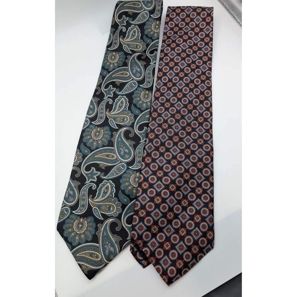 Sheaf‎ & Caber Mens 100% Silk Neckties 2 Pack Formal Fashion Neckwear Set